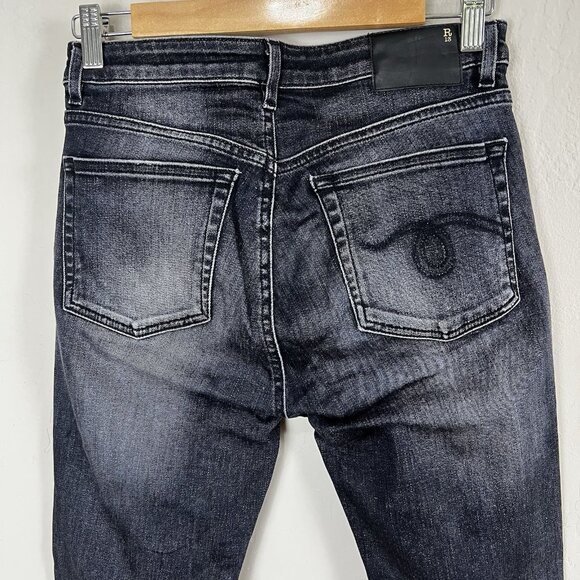 R13 Jeans Jenny Mid Rise Skinny Dirty Black Made In Italy Size 27 - Picture 5 of 13